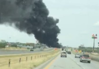 Smoke From Tanker Fire Blocks Drivers on Freeway