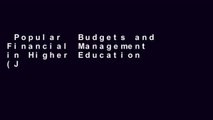 Popular  Budgets and Financial Management in Higher Education (Jossey-Bass Higher and Adult