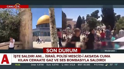 İsrail polisi Mescid-i Aksa�da  cemaate saldırdı