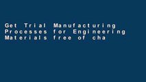 Get Trial Manufacturing Processes for Engineering Materials free of charge