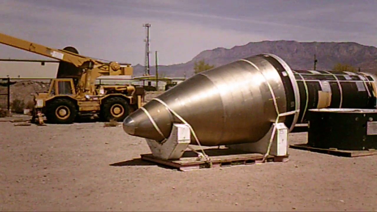 MX Missile ICBM upepr stages (stage IV and bus and nose cone).