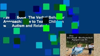 Favorit Book  The Verbal Behavior Approach: How to Teach Children with Autism and Related