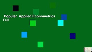 Popular  Applied Econometrics  Full