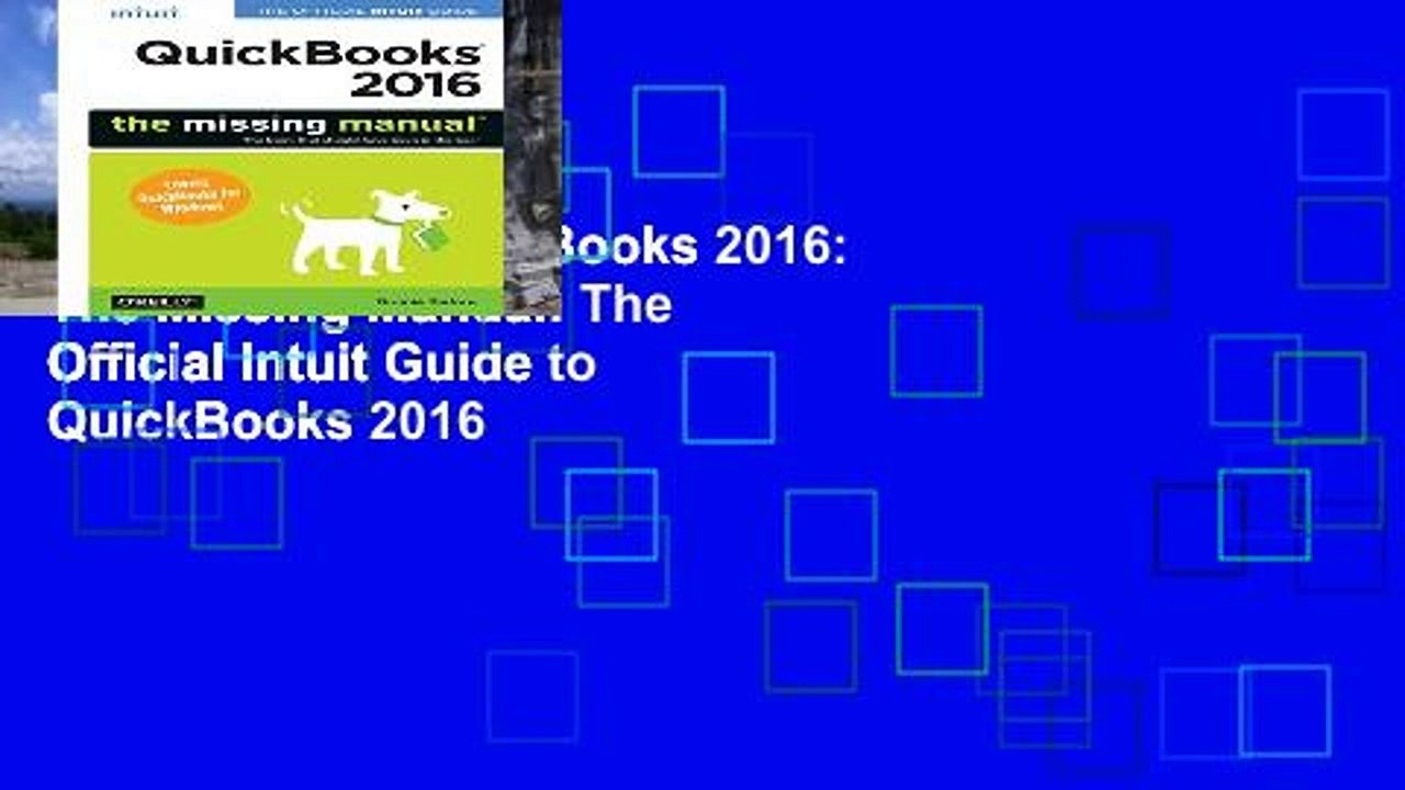 Digital book  QuickBooks 2016: The Missing Manual: The Official Intuit Guide to QuickBooks 2016