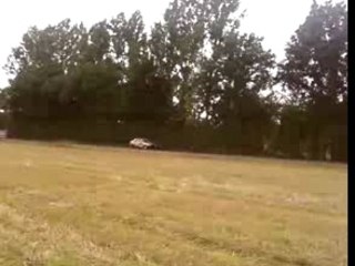 Voiture Traversant Une Caravane