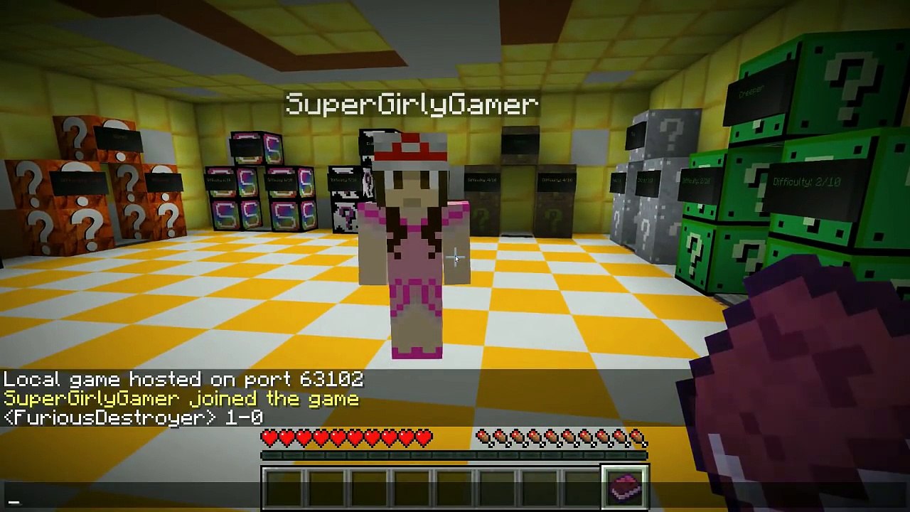 PopularMMOs Minecraft  LUCKY BLOCK FIND THE BUTTON! - Custom Map