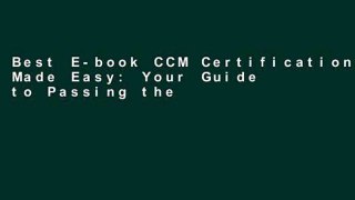 Best E-book CCM Certification Made Easy: Your Guide to Passing the Certified Case Manager Exam