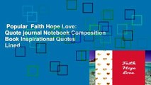 Popular  Faith Hope Love: Quote journal Notebook Composition Book Inspirational Quotes Lined