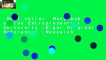 Best seller  Handbook on the Entrepreneurial University (Elgar Original Reference) (Research