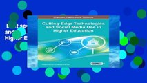 Best seller  Cutting-Edge Technologies and Social Media Use in Higher Education (Advances in