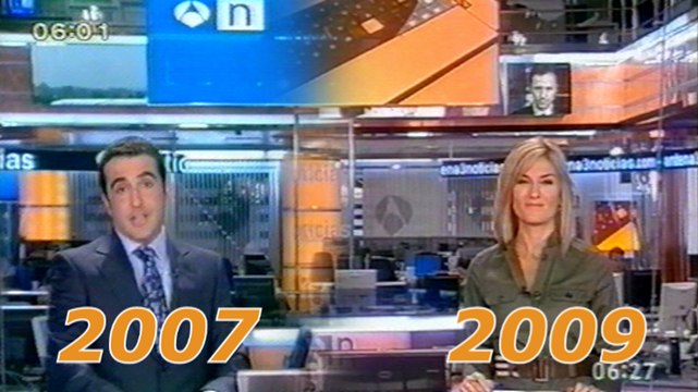 Nuevas temporadas de Antena 3 Noticias 10-9-2007 y 28-9-2009 (comparación)