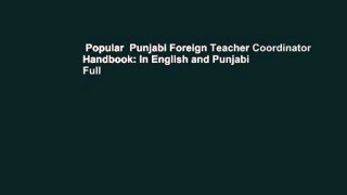 Popular  Punjabi Foreign Teacher Coordinator Handbook: In English and Punjabi  Full