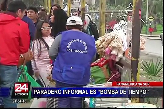 Surco: conductores de buses interprovinciales se apoderaron de paradero urbano
