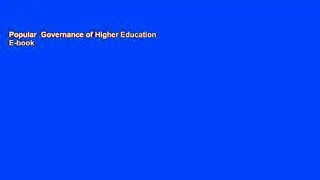 Popular  Governance of Higher Education  E-book