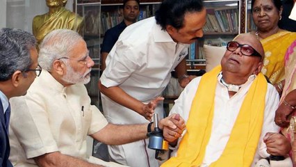 கருணாநிதியின் உடல் நலம் குறித்து ஸ்டாலினிடம் விசாரித்த மோடி- வீடியோ