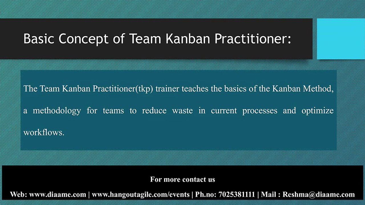 overview of Team Kanban Practitioner | TKP Event 2018