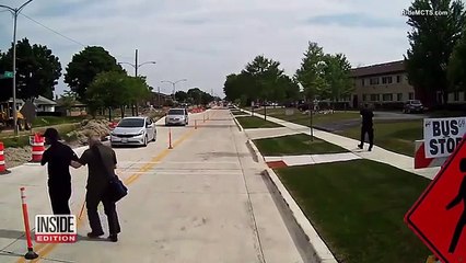 Bus Driver Walks Blind Passenger Across the Street