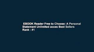 EBOOK Reader Free to Choose: A Personal Statement Unlimited acces Best Sellers Rank : #1