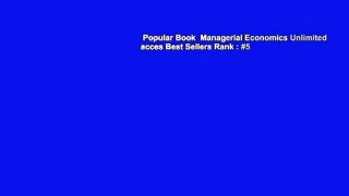 Popular Book  Managerial Economics Unlimited acces Best Sellers Rank : #5