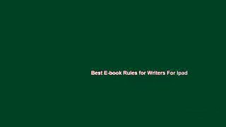 Best E-book Rules for Writers For Ipad