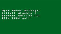 Open Ebook McDougal Littell Algebra 1: Student Edition (C) 2004 2004 online