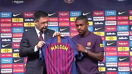 El FC Barcelona presenta a Malcom como nuevo jugador