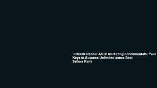 EBOOK Reader A/E/C Marketing Fundamentals: Your Keys to Success Unlimited acces Best Sellers Rank