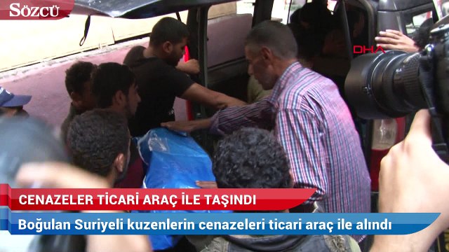 Boğulan Suriyeli kuzenlerin cenazeleri, hafif ticari araçla taşındı