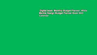 Digital book  Monthly Budget Planner: White Marble Design Budget Planner Book With Calendar