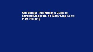 Get Ebooks Trial Mosby s Guide to Nursing Diagnosis, 5e (Early Diag Canc) P-DF Reading