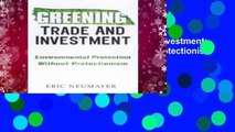 New Releases Greening Trade and Investment: Environmental Protection Without Protectionism  For