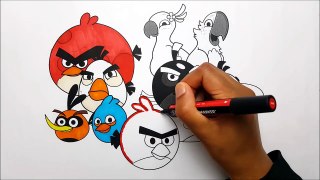 How to Draw Angry Birds | Coloring pages | Learn colors & Drawing | Twinkle Twinkle Little
