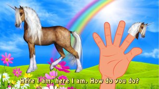 (Unicorne) Finger Family Animal Rhymes | Rainbow song | Nursery Rhymes For Children