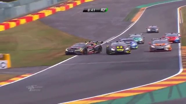 Lamborghini Supertrofeo 2018 huge crash Spa Francorchamps race 2
