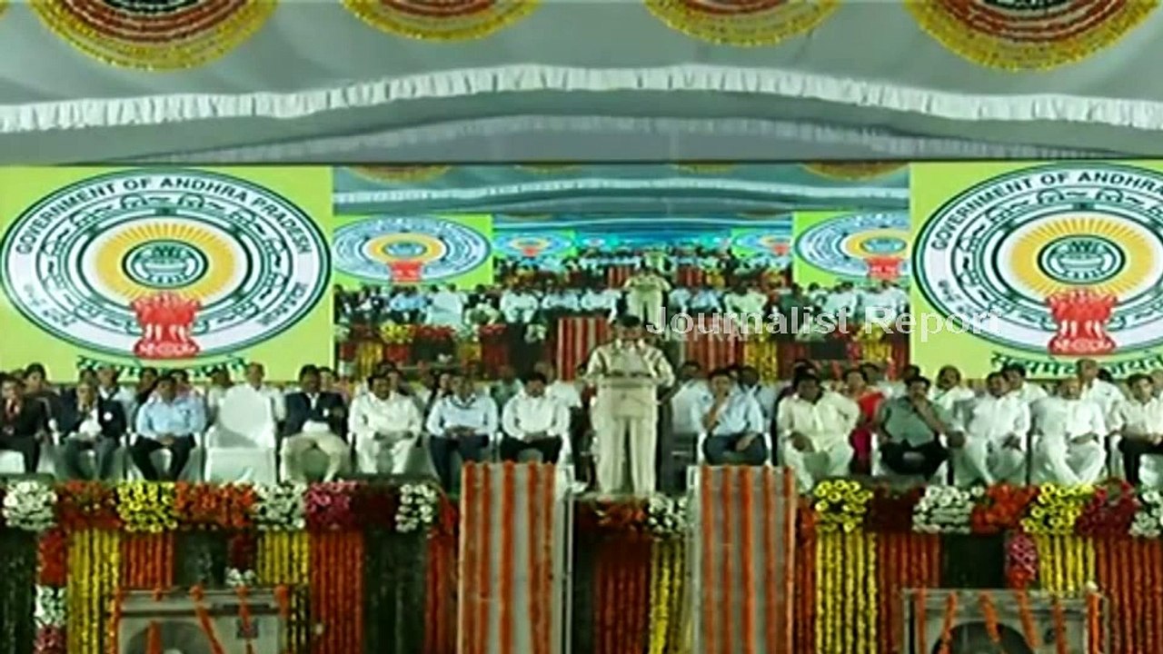 Laying foundation stone for Amaravathi International Complex by CM Chandrababu naidu