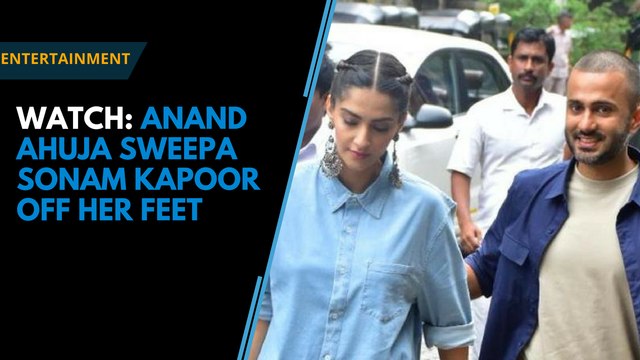 Watch: Anand Ahuja sweeps Sonam Kapoor off her feet