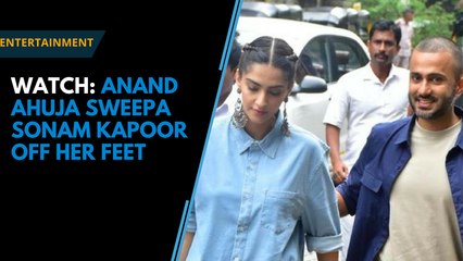 Watch: Anand Ahuja sweeps Sonam Kapoor off her feet