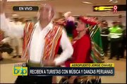 Aeropuerto Jorge Chávez: reciben a turistas y visitantes con música y danzas peruanas