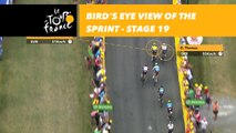 Vue aérienne sur le sprint de Geraint Thomas / Bird's eye view of the sprint - Étape 19 / Stage 19 - Tour de France 2018