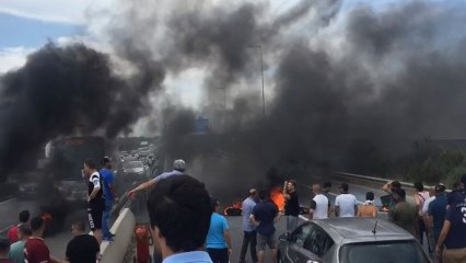 Las barricadas de los taxistas en Barcelona