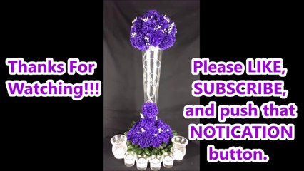 DIY Michael's Tall Purple Floral Vase - Dollar Tree Lit Candle Holders