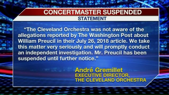 Cleveland Orchestra Concertmaster Suspended Amid Sexual Harassment Allegations