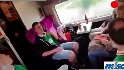 Irish fans serenade nun on train with 'Our Father' chant HD