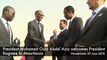 President Mohamed Ould Abdel Aziz welcomes President  Kagame to Mauritania.
