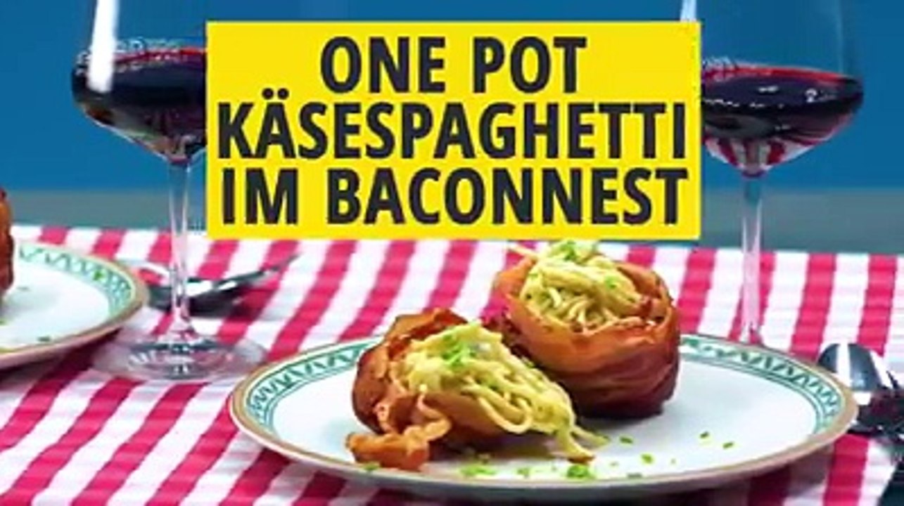 Spaghetti mal anders: One Pot Käsespaghetti im Baconnest! ZUM REZEPT 