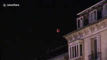 ‘Blood moon' seen over the night sky of Madrid