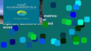 Favorit Book  Real Econometrics: The Right Tools to Answer Important Questions Unlimited acces