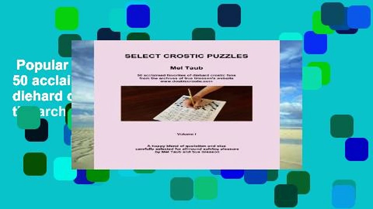 Popular  Select Crostic Puzzles: 50 acclaimed favorites of diehard crostic fans from the archives