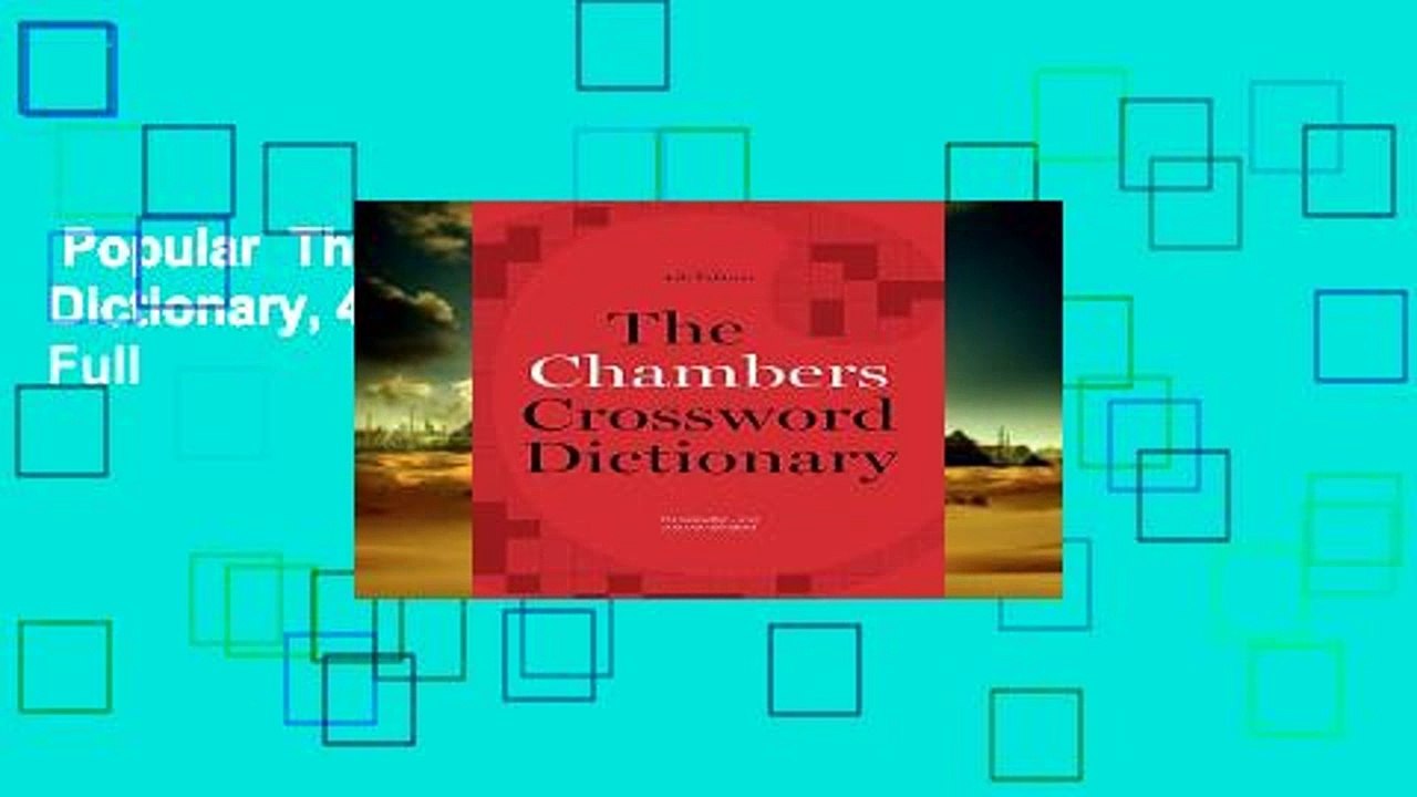 Popular  The Chambers Crossword Dictionary, 4th Edition  Full