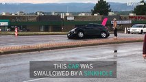 Massive sinkhole swallows car completely